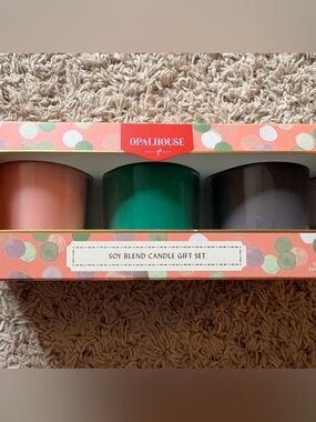 Opalhouse Coral, Emerald, Charcoal Glass Candle Trio